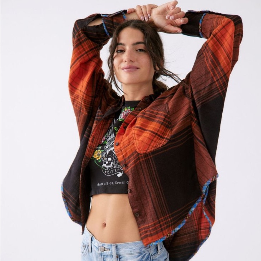 BDG Karl Slouchy Flannel Button-Down Shirt